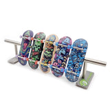 32 x 96 mm Fingerboard Complete Wood Set-Up Assembled, 5-Layers, Silver Trucks with Bushings and Nuts, CNC Bearing Wheels in Transparent-Green, Lasered Grip Tape Cute Critters  SPITBOARDS   