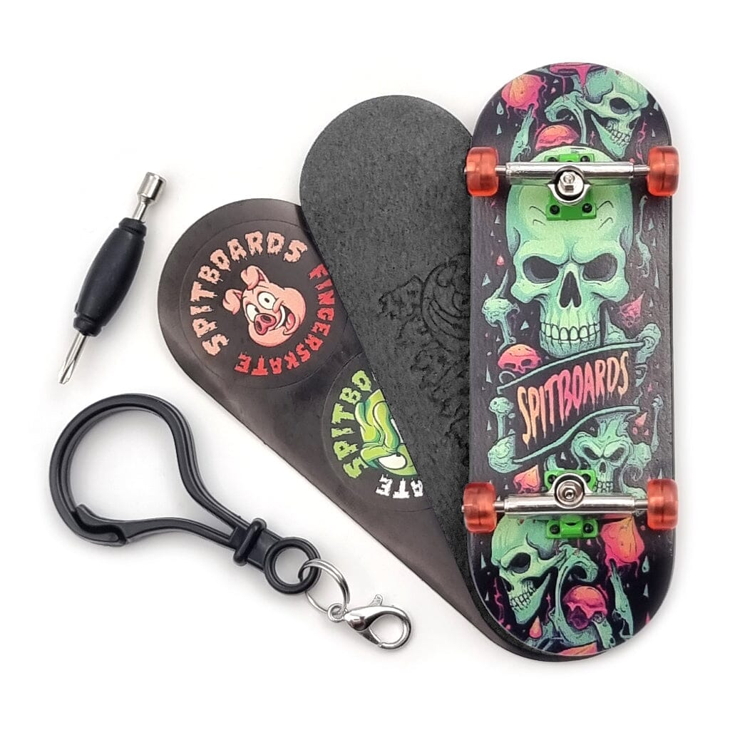SPITBOARDS Octoskull Octoskull 34 x 96 mm houten toets, complete set-up, voorgemonteerd, 5-laags hout, professionele trucks met borgmoeren SPITBOARDS Octoskull Octoskull 34 x 96 mm houten toets, complete set-up, voorgemonteerd, 5-laags hout, professionele trucks met borgmoeren