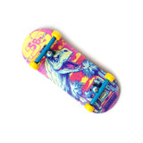 34 x 96 mm Wood Fingerboard Complete Set-Up, Pre Assembled, 5-Layers Wood, Pro Trucks with Lock Nuts, CNC Bearing Wheels, Real Wear Graphics, Lasered Foam Grip Tape, Sunset Raptor
