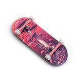 36 x 96 mm Wood Fingerboard Complete Set-Up, Pre Assembled, 5-Layers Wood, Pro Trucks with Lock Nuts, CNC Bearing Wheels, Real Wear Graphics, Lasered Foam Grip Tape, Pink Mushrooms