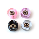 Fingerboard Swirl Wheels, CNC polyurethane, pro bearing set of 4 wheels, 5 Swirl Colors