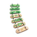 34mm x 96mm Pro Fingerboard Set-Up (Complete) | Real Wood Deck (5-Layers) | Pro Trucks with Lock-Nuts | Polyurethane Pro Wheels | Real Ball Bearings | Round Emblem (Green Version)  SPITBOARDS   