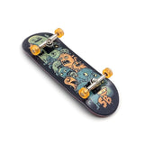 32 x 96 mm Fingerboard Complete Wood Set-Up Assembled, 5-Layers, Silver Trucks with Bushings and Nuts, CNC Bearing Wheels in Transparent Orange, Lasered Foam Grip Tape Cute Monsters  SPITBOARDS   