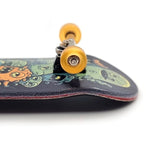 32 x 96 mm Fingerboard Complete Wood Set-Up Assembled, 5-Layers, Silver Trucks with Bushings and Nuts, CNC Bearing Wheels in Transparent Orange, Lasered Foam Grip Tape Cute Monsters  SPITBOARDS   