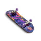 32 x 96 mm Fingerboard Complete Wood Set-Up Assembled, 5-Layers, Silver Trucks with Bushings and Nuts, CNC Bearing Wheels in Transparent-Purple, Lasered Foam Grip Tape Purple T-Rex  SPITBOARDS   