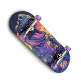 32 x 96 mm Fingerboard Complete Wood Set-Up Assembled, 5-Layers, Silver Trucks with Bushings and Nuts, CNC Bearing Wheels in Transparent-Purple, Lasered Foam Grip Tape Purple T-Rex  SPITBOARDS   