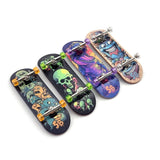 32 x 96 mm Fingerboard Complete Wood Set-Up Assembled, 5-Layers, Silver Trucks with Bushings and Nuts, CNC Bearing Wheels in Transparent-Purple, Lasered Foam Grip Tape Purple T-Rex  SPITBOARDS   