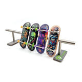 32 x 96 mm Fingerboard Complete Wood Set-Up Assembled, 5-Layers, Silver Trucks with Bushings and Nuts, CNC Bearing Wheels in Transparent-Purple, Lasered Foam Grip Tape Purple T-Rex  SPITBOARDS   