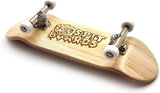 32 mm Fingerboard Complete Real Wood Set-Up (Pre-Assembled, 5-Layers), Trucks with Lock Nuts, Bearing Wheels, Foam Grip Tape, (Deck: Bamboo Wood, Trucks: Silver, Wheels: White)