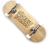 32 mm Fingerboard Complete Real Wood Set-Up (Pre-Assembled, 5-Layers), Trucks with Lock Nuts, Bearing Wheels, Foam Grip Tape, (Deck: Bamboo Wood, Trucks: Silver, Wheels: White)  SPITBOARDS   