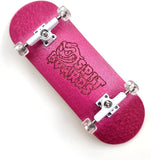 32 mm Fingerboard Complete Real Wood Set-Up (Pre-Assembled, 5-Layers), Trucks with Lock Nuts, Bearing Wheels, Foam Grip Tape, (Deck: Pink, Trucks: White, Wheels: Transparent)  SPITBOARDS   