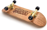 32 mm Fingerboard Complete Real Wood Set-Up (Pre-Assembled, 5-Layers), Trucks with Lock Nuts, Bearing Wheels, Foam Grip Tape, (Deck: Light-Brown Wood, Trucks: Gold, Wheels: Black)  SPITBOARDS   