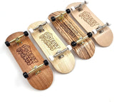 32 mm Fingerboard Complete Real Wood Set-Up (Pre-Assembled, 5-Layers), Trucks with Lock Nuts, Bearing Wheels, Foam Grip Tape, (Deck: Zebra Wood, Trucks: Gold, Wheels: Black)  SPITBOARDS   